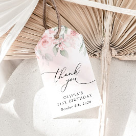 Rosablommor, Rosa blommor, Boho, Födelsedag Presentetikett