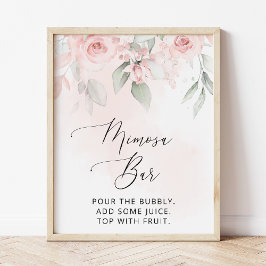 Rosablommor, Rosa blommor, Boho, Mimosa Bar  Poster