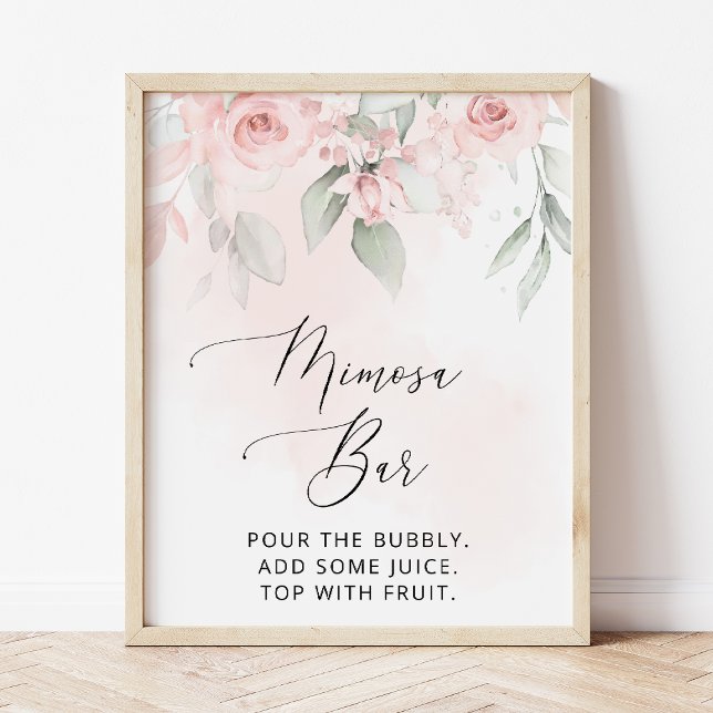 Rosablommor, Rosa blommor, Boho, Mimosa Bar  Poster (Skapare uppladdad)
