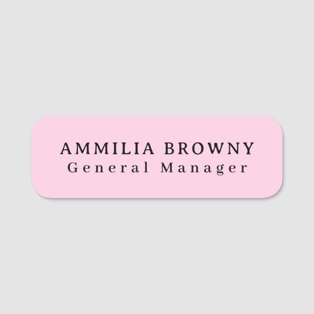 Rosabränd | Elegant Chic Feministisk Typografi Namnbricka (Framsida)