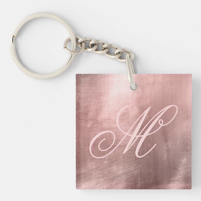 Rosabränd Fancy Monogram Roséguld Folie Foto (Framsidan)
