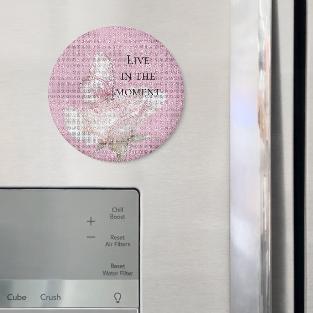 Rosabränd fjäril glans  magnet (In Situ (Fridge))