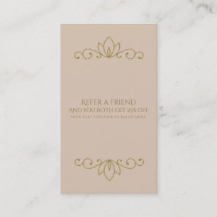 Rosabränd & Guld Elegant Chic Rekommendera en vän- Rabattkort