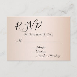 Rosabränd kräm bröllops-svar tilläggskort