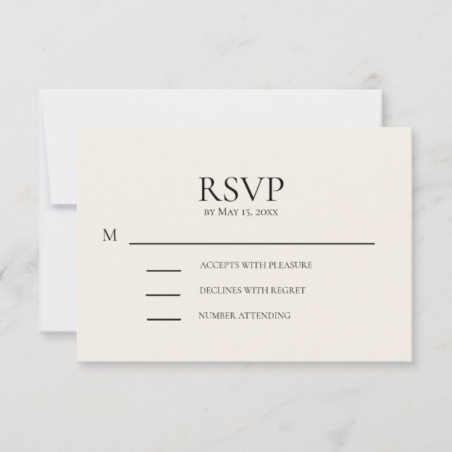 Rosabränd krämbröllop RSVP OSA Kort (Framsida)