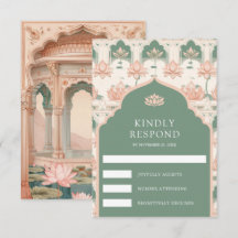 Rosabränd mintgrön Lotus Trädgård Indisk Bröllop