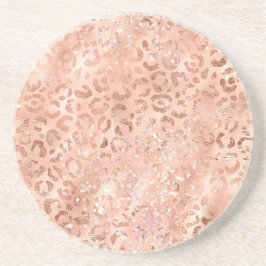 Rosabränd Persika Rosa Guld Leopard  Underlägg