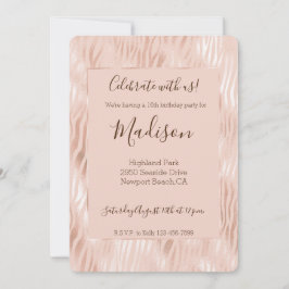 Rosabränd persika rosa zebrastreck inbjudningar