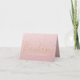 Rosabränd Rosa Guld Konfetti Glitter Brudtärna Tack Kort