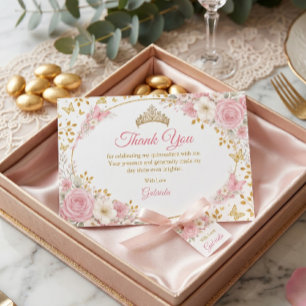Rosabruden Quinceañera Guld Butterfly Tack Kort