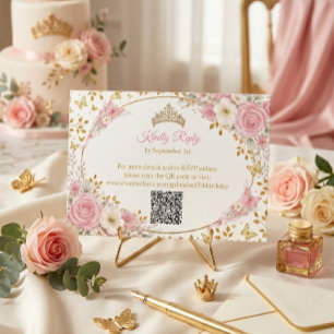 Rosabruden Quinceañera Guld Fjäril OSA Kort