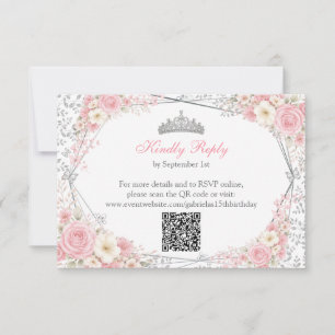 Rosabruden Quinceañera Silverfjäril  OSA Kort