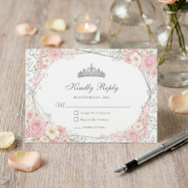 Rosabruden Quinceañera Silverfjäril OSA Kort