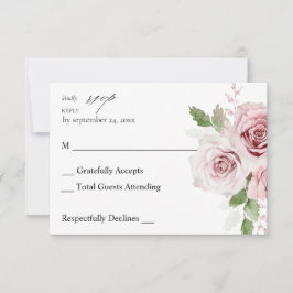 Rosabruna Blommig RSVP utan måltid OSA Kort