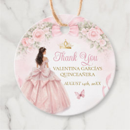 Rosabruna blomsterbåge Quinceañera Blomster Gåvor Etiketter