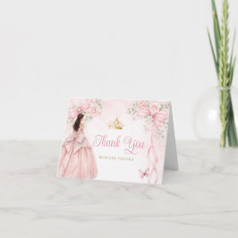 Rosabruna blomsterbåge Quinceañera Blomster Tack Kort