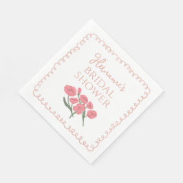 Rosabruna blomsterdoftande bröllopsfest pappersservett