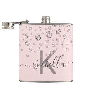 Rosabruna diamanter roseguld monogram skrivstil fickplunta