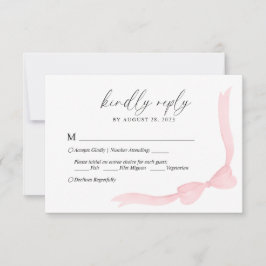 Rosabrunt band menyval bröllop RSVP OSA Kort