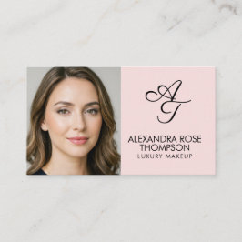 Rosabrunt Monogram Smink Qr-kod Socialt Ikon Visitkort