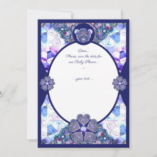 Rosace blå eller röd för baby&child inbjudningar