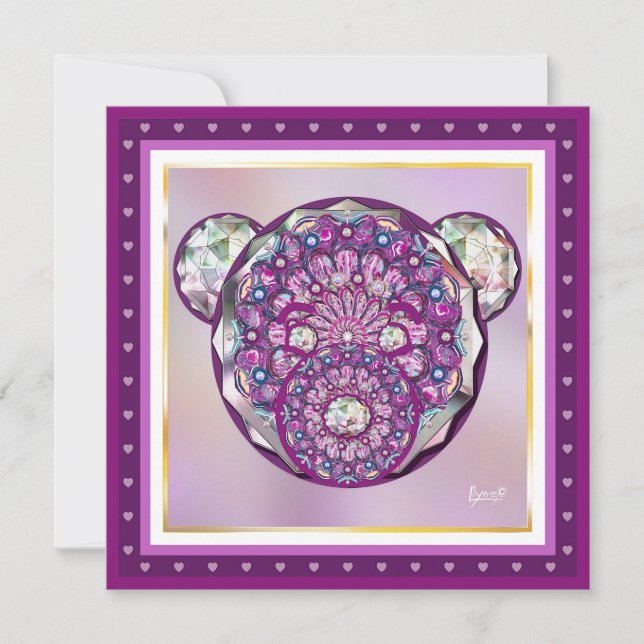 Rosace blå eller röd för baby&child julkort (Framsida)