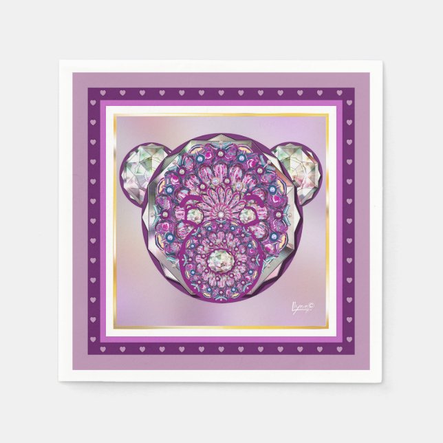 Rosace blå eller röd för baby&child pappersservett (Framsidan)