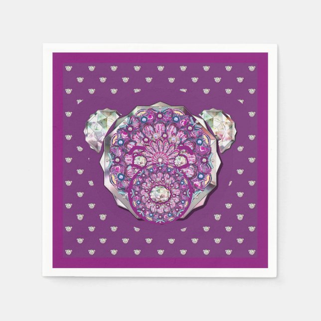 Rosace blå eller röd för baby&child pappersservett (Framsidan)