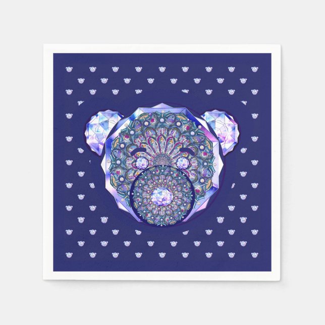 Rosace blå eller röd för baby&child pappersservett (Framsidan)