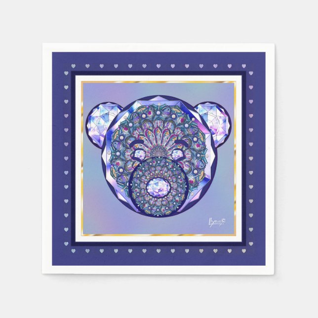 Rosace blå eller röd för baby&child pappersservett (Framsidan)