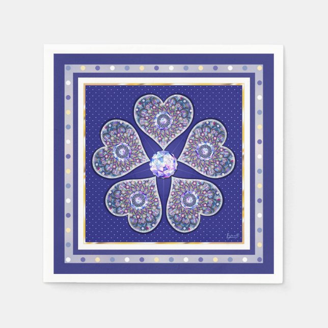 Rosace blå eller röd för baby&child pappersservett (Framsidan)