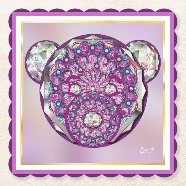 Rosace blå eller röd för baby&child underlägg papper (Framsida)