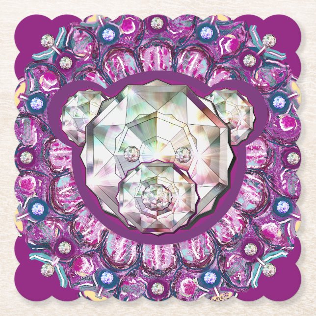 Rosace blå eller röd för baby&child underlägg papper (Framsida)