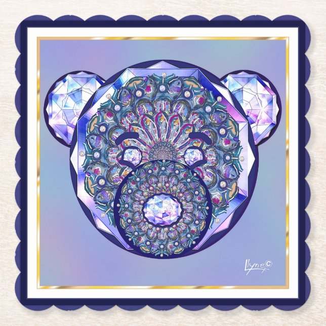 Rosace blå eller röd för baby&child underlägg papper (Framsida)