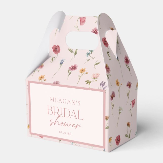 Rosafärgad Blommig Bröllopsfest Gåvpresent Förmån  Presentaskar (Framsidan Sidan)