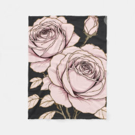 Rosafärgad rosfloral flygtäcke fleecefilt