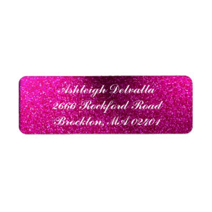 Rosaglitteradressetiketter Returadress Etikett