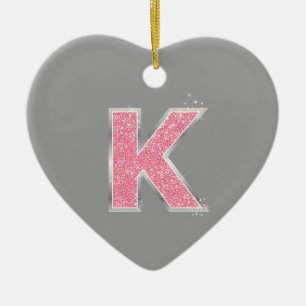 Rosaglitterbrev K Julgransprydnad Keramik
