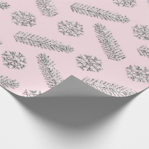 Rosaglitterjulgranen semestrar snöflingor presentpapper