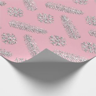 Rosaglitterjulgranen semestrar snöflingor presentpapper
