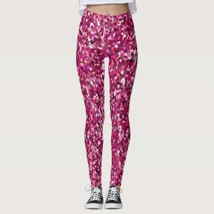 Rosaglitterkonfettiar/mosaik all över - tryck leggings