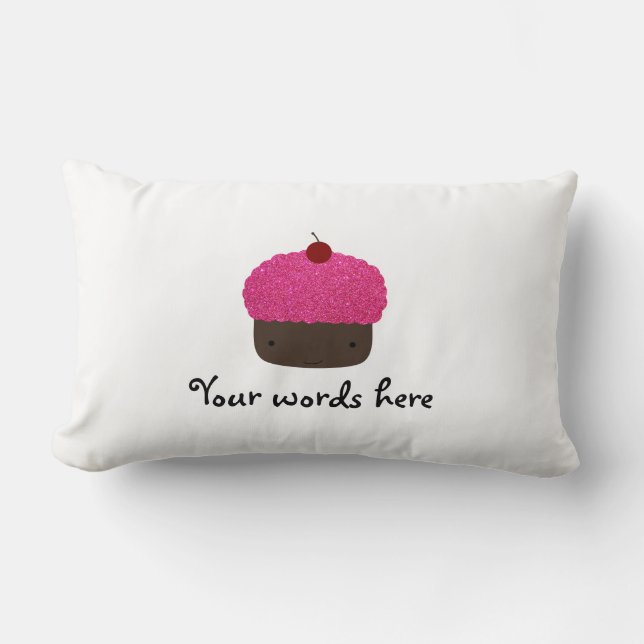 Rosaglittermuffin Lumbarkudde (Framsida)