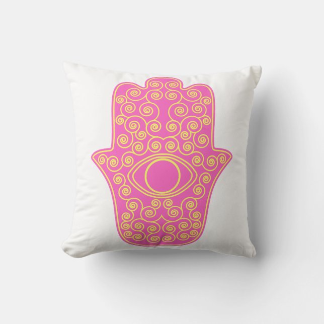 Rosagult Hamsa-Räcker av Miriam-Räcker av Kudde (Framsida)