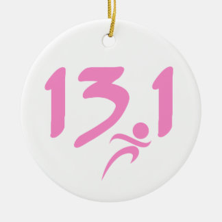 Rosahalva-maraton 13,1 julgransprydnad keramik