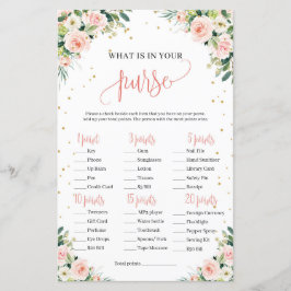 Rosaktig grönska guld bebis shower handväska spel