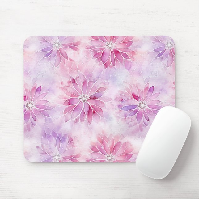 Rosaktig Pastell Rosa Chic Lavendel Blomma  Musmatta (Med mus)
