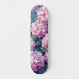 Rosaktiga Hydrangeor Blommig Mini Skateboard Bräda 18,5 Cm