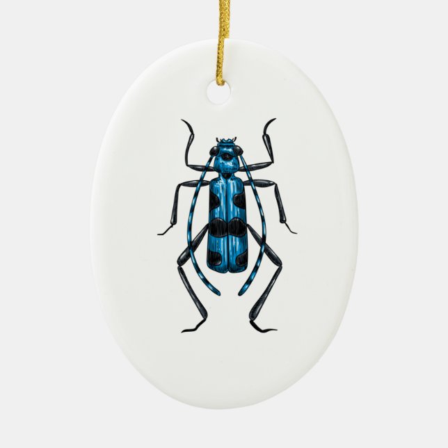 Rosalia Alpina beetle Julgransprydnad Keramik (Framsidan)