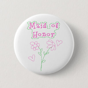 Rosan blommar maid of honor knapp