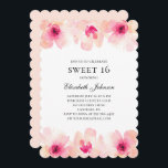 Rosan blommar sött 16. 16th födelsedag för rodna inbjudningar<br><div class="desc">Söt 16 födelsedag inbjudan med rosa blommor. Kontakta mig,  behaga,  om du behöver extra objekt.</div>